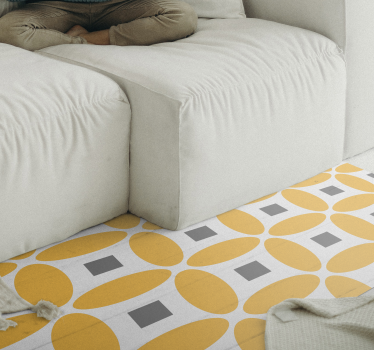 Orange petal modern tile geometric carpets - TenStickers