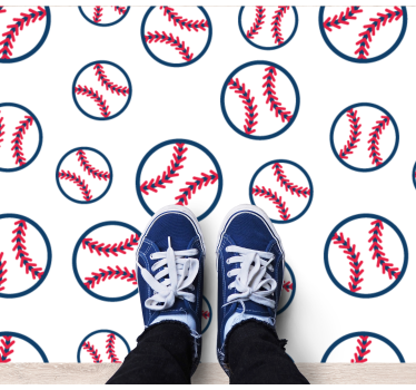 Original baseball balls pattern bedroom carpet - TenStickers
