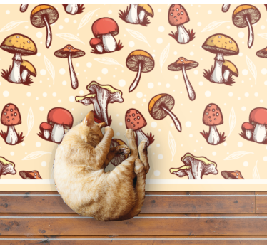 Original mushroom pattern kitchen flooring - TenStickers