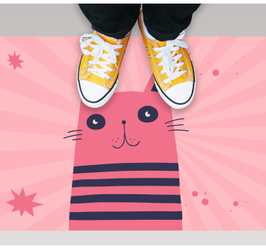 Original pink cat bedroom carpet - TenStickers