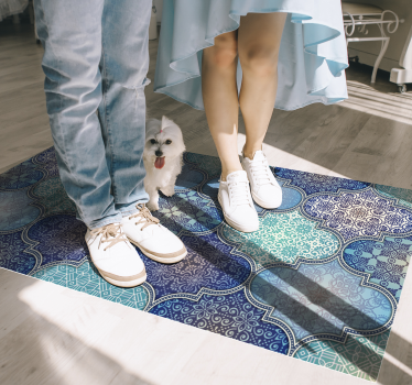 Ornamental squares ethnic vinyl carpets - TenStickers