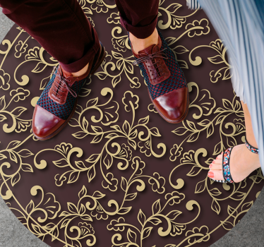Ornate Swirl Pattern vintage vinyl rug - TenStickers