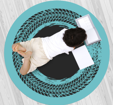 Paint splatter tractor tracks teenage rugs for bedrooms - TenStickers
