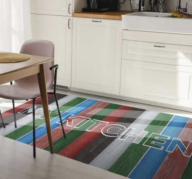 Painted wood  kitchen flooring - TenStickers