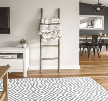 Panorama grey squares modern vinyl rug contemporary rugs - TenStickers