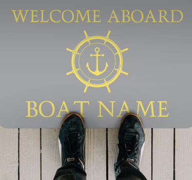 Pantone welcome aboard with name personalised vinyl rug - TenStickers