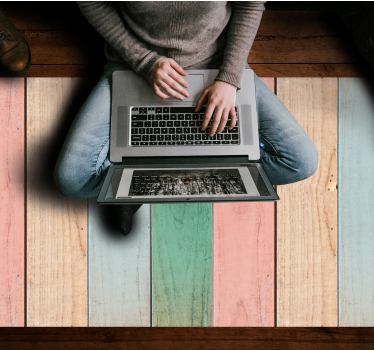 Pastel Plank Surface wood vinyl rug - TenStickers