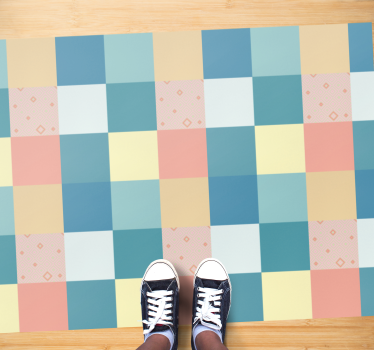 Patchwork colorful retro pattern geometric carpets - TenStickers