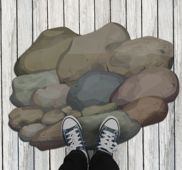 Pebble Illustration stone effect vinyl rug - TenStickers