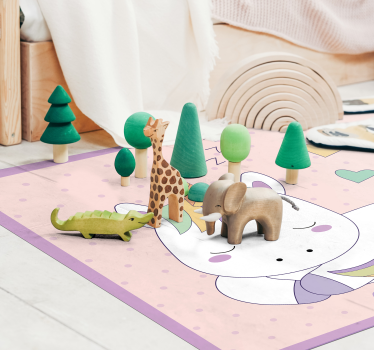 Personalized unicorn on rainbow vinyl mat - TenStickers