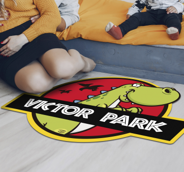 Personnalised Jurassic Park kids vinyl carpet - TenStickers
