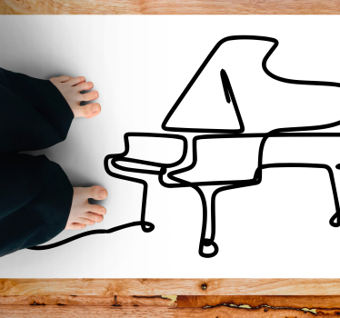 Piano line art cute design contemporary rugs - TenStickers