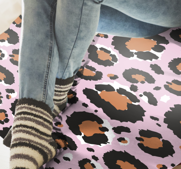 Pink Leopard Print  animal print carpet - TenStickers