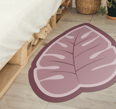 Pink monstera leaf flower rug - TenStickers