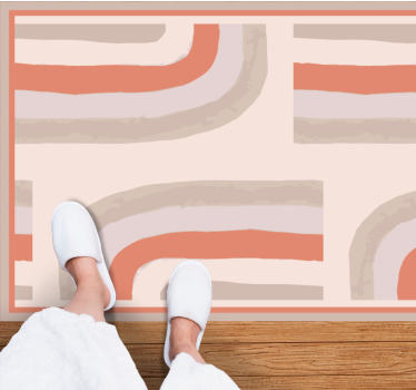 Pink rainbow curves  bathroom vinyl flooring - TenStickers