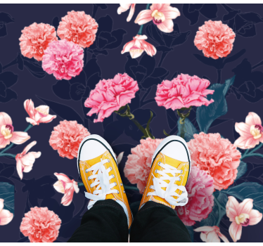 Pink red cloves flower rug - TenStickers