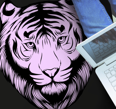 Pink tiger  animal print carpet - TenStickers
