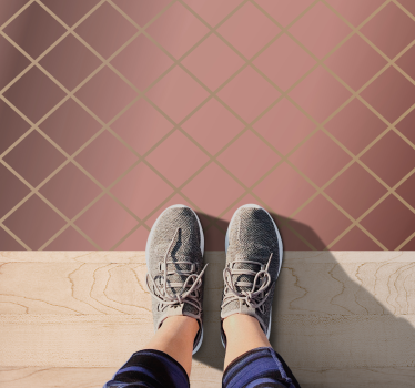 Pink with golden diamonds contemporary rugs - TenStickers