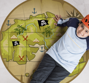 Pirate treasure map  kids vinyl carpet - TenStickers