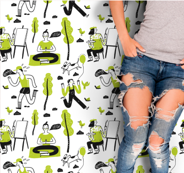 Playful Urban Scenes textured vinyl rug - TenStickers