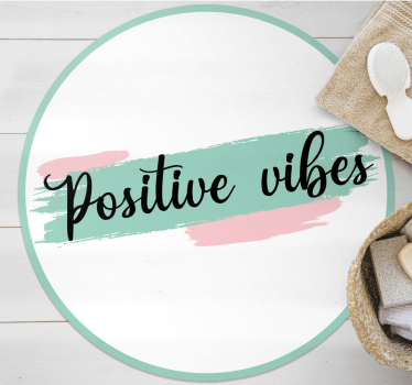 Positive vibes bespoke vinyl rug - TenStickers