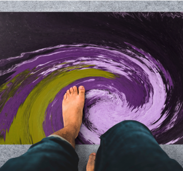 Psychedelic painted texture retro rug - TenStickers