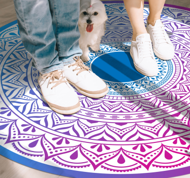 Purple and Blue Circle mandala mat - TenStickers