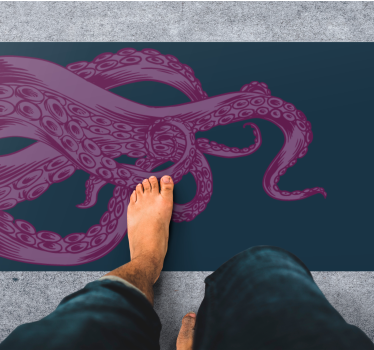 Purple octopus tentacle sea bedroom carpet - TenStickers