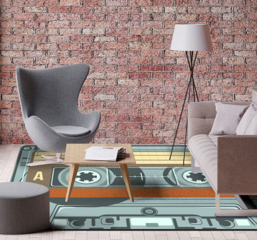Radio cassette vintage vinyl rug - TenStickers