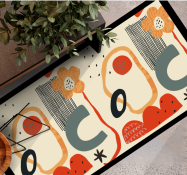 Red and orange collage abstraction contemporary rugs - TenStickers
