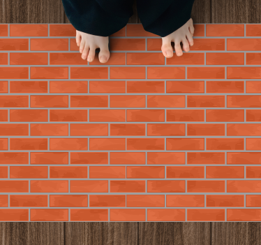 Red bricks pattern texture rug - TenStickers