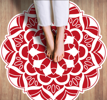 Red floral mandala pattern mandala mat - TenStickers