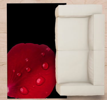 Red Petal Glamour living room vinyl rug - TenStickers