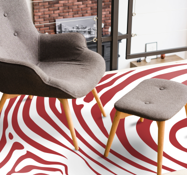 Red zebra stripes animal print carpet - TenStickers