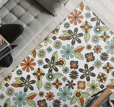 Retro 70's design vintage vinyl rug - TenStickers