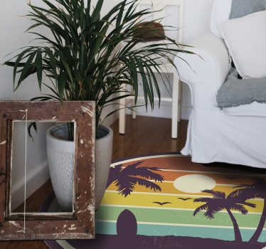 Retro beach retro rug - TenStickers