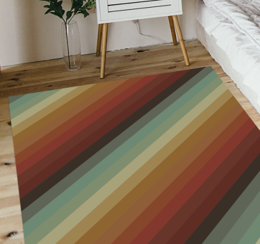 Retro colours stripes vinyl rug - TenStickers
