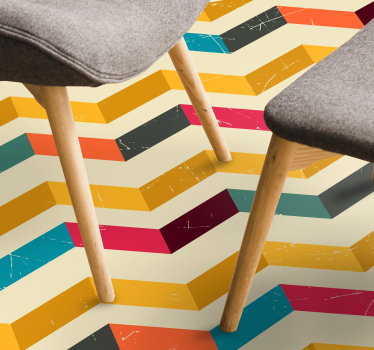 Retro grunge filter geometric vinyl rug - TenStickers