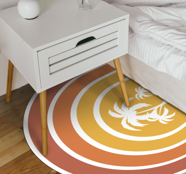 Retro Sunset and Palms retro rug - TenStickers
