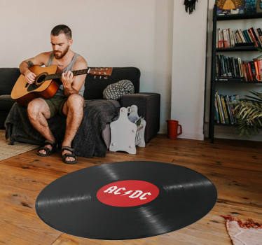 Rock music ACDC vintage vinyl rug - TenStickers
