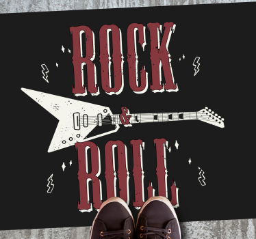 Rock n' Roll with guitar design bedroom carpet - TenStickers