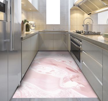 Rose gold marble texture kitchen vinyl rug - TenStickers