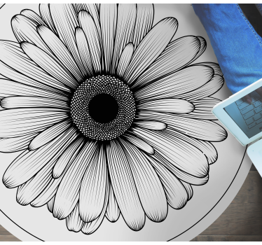 Round daisy flower flower vinyl rug - TenStickers