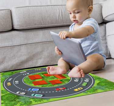 round race track road vinylrug - TenStickers
