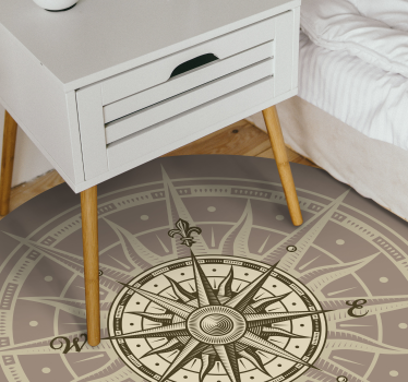 round vintage compass vinyl carpet - TenStickers