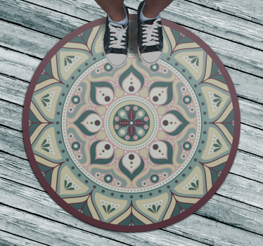 Round vinyl carpet mandala multicolor mandala mat - TenStickers