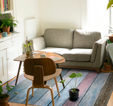 Rustic colourful wooden planks texture rug - TenStickers