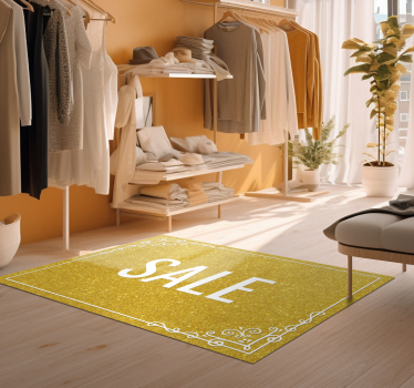 Sale golden design glitter texture rectangular rug - TenStickers