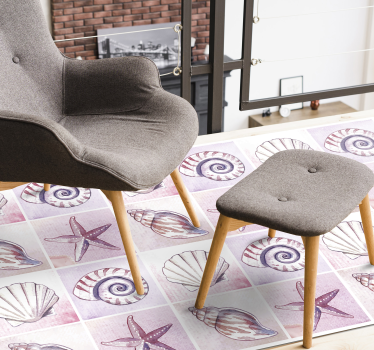 Seashell concept design living room vinyl rug - TenStickers