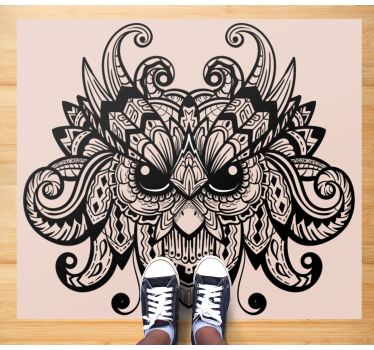 Shape of black owl Illustration bedroom carpet - TenStickers